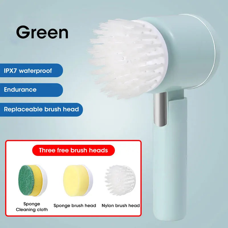 Electric Spin Scrubber – 5-in-1 Cleaning Brush